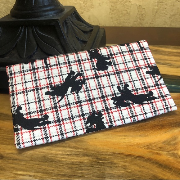 Black & White Puppies Cash Envelope/Receipt holder Fabric Handmade Wallet - Picture 4 of 4